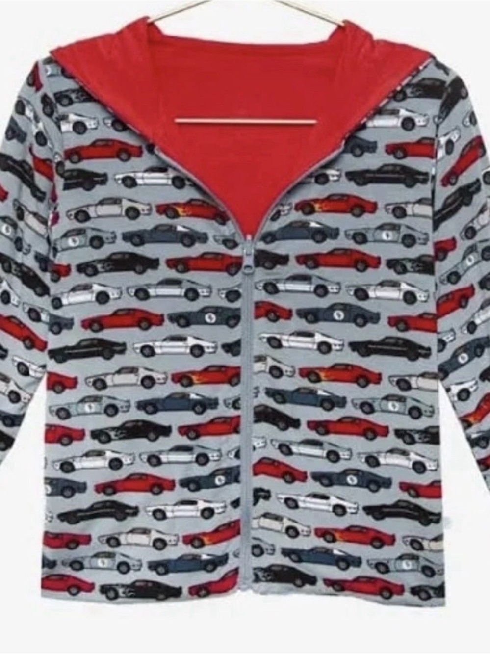 Posh peanut-MiLES-Hot wheel CARS-Reversible-Red-Zip up-Jacket-Hoodie-NEW-18-24M